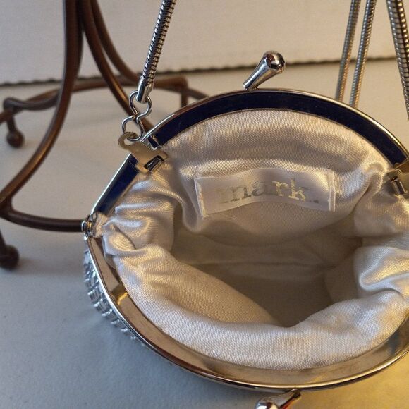 Silver Mesh Coin Purse Style Mini bag Cottagecore Granny Chic Special Event  - Picture 3 of 5